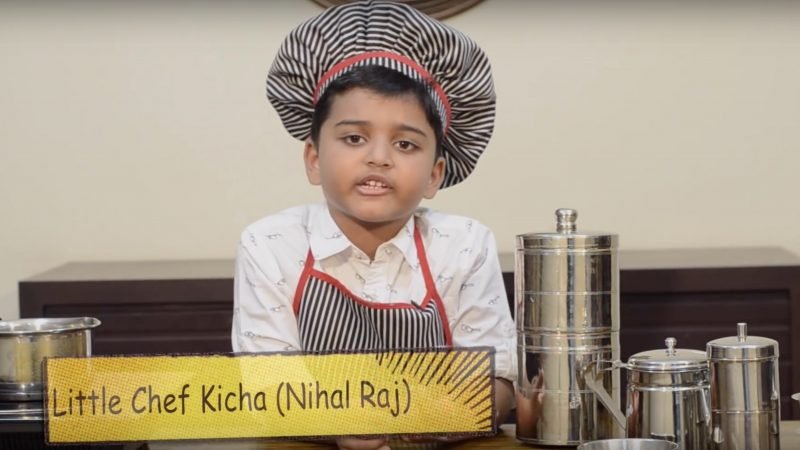 Little Chef Kicha (Nihal Raj) on his YouTube show